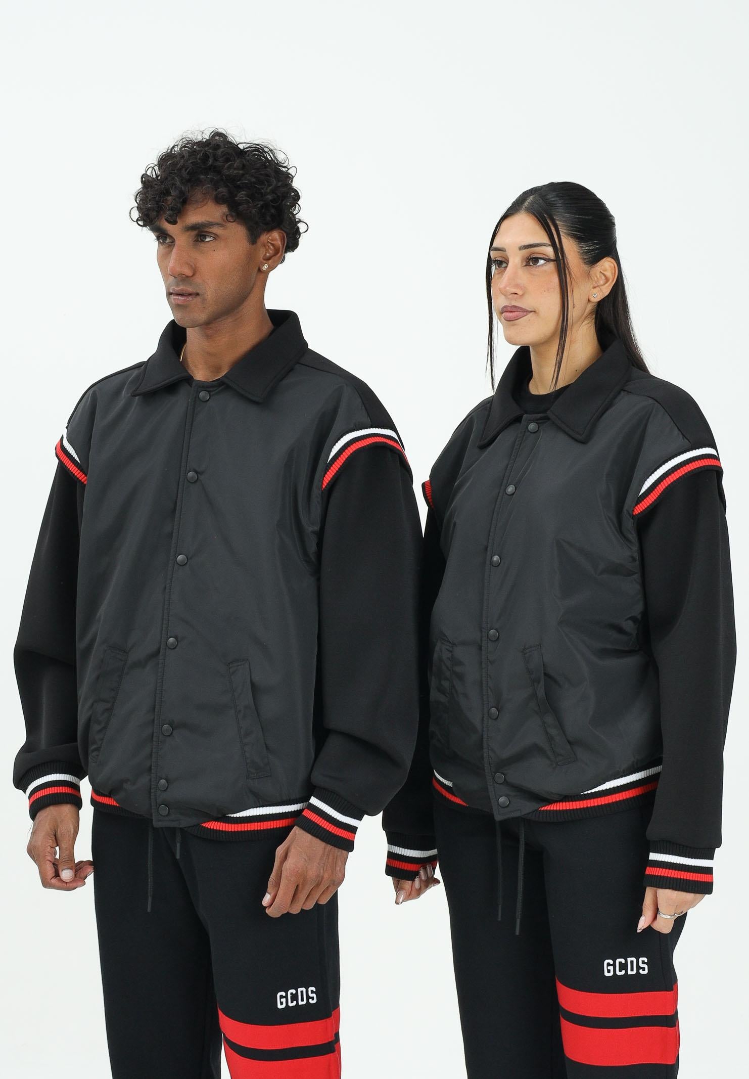 GCDS Bomber nero per uomo e donna con logo sul retro B2EM0901MA0 99 GCDS 