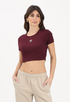 ADIDAS ORIGINALS T-shirt a manica corta ESS RIG bordeaux da donna KD3838 . ADIDAS ORIGINALS 