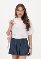 VICOLO T-shirt a manica corta bianca da donna con stampa RAB0534 02 VICOLO 