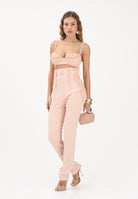 ELISABETTA FRANCHI Top nude da donna in crêpe leggero e raso RG01562E2 EA1 ELISABETTA FRANCHI 