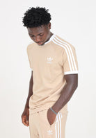 T-shirt a manica corta Adicolor Classics 3-Stripes beige da uomo IZ2366  ADIDAS ORIGINALS 
