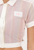 ADIDAS ORIGINALS Camicia crop SUMMER GLOW STRIPED rosa da donna KY8140 . ADIDAS ORIGINALS 