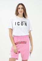 T-shirt a manica corta bianca per donna, ragazzi e bambini con stampa logo DQ2668D004G DQ100 DSQUARED2 