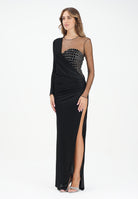 ELISABETTA FRANCHI Abito lungo nero da donna con corpetto arricchito da strass ABR2257E2 110 ELISABETTA FRANCHI 