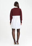 ELISABETTA FRANCHI Abito corto da donna composto da camicia bianca e maglia bordeaux AM09T56E2 CM4 ELISABETTA FRANCHI 