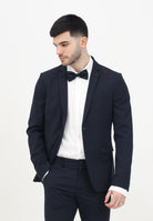 Giacca monopetto blu da uomo con spilla fly <BR/> 5SA652/A2LH C166 PATRIZIA PEPE 