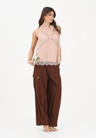 PINKO Pantalone cargo marrone da donna 106278A2ER L78 PINKO 