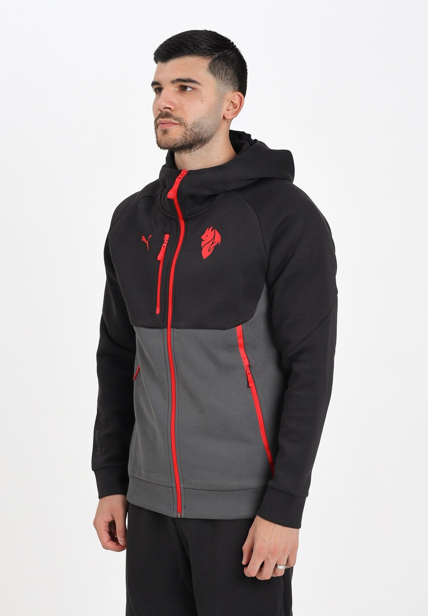 PUMA Felpa con zip AC Milan PUMATECH nera e grigia da uomo 782394 04 PUMA 