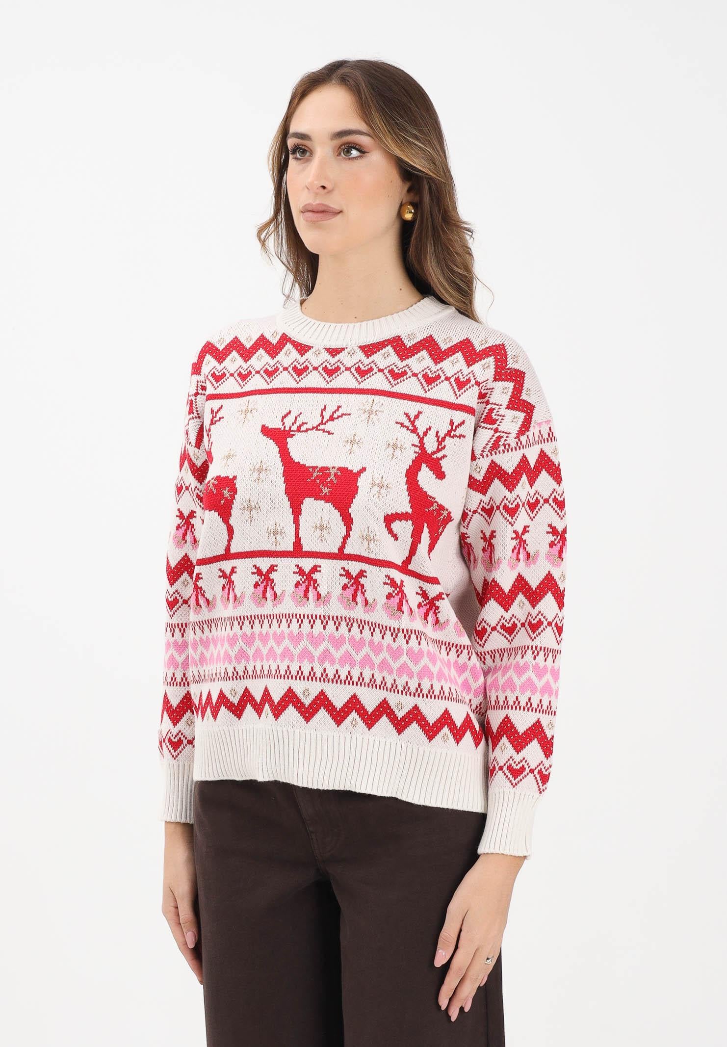 ONLY Maglioncino girocollo panna da donna dal fascino natalizio 15354832 Birch ONLY 