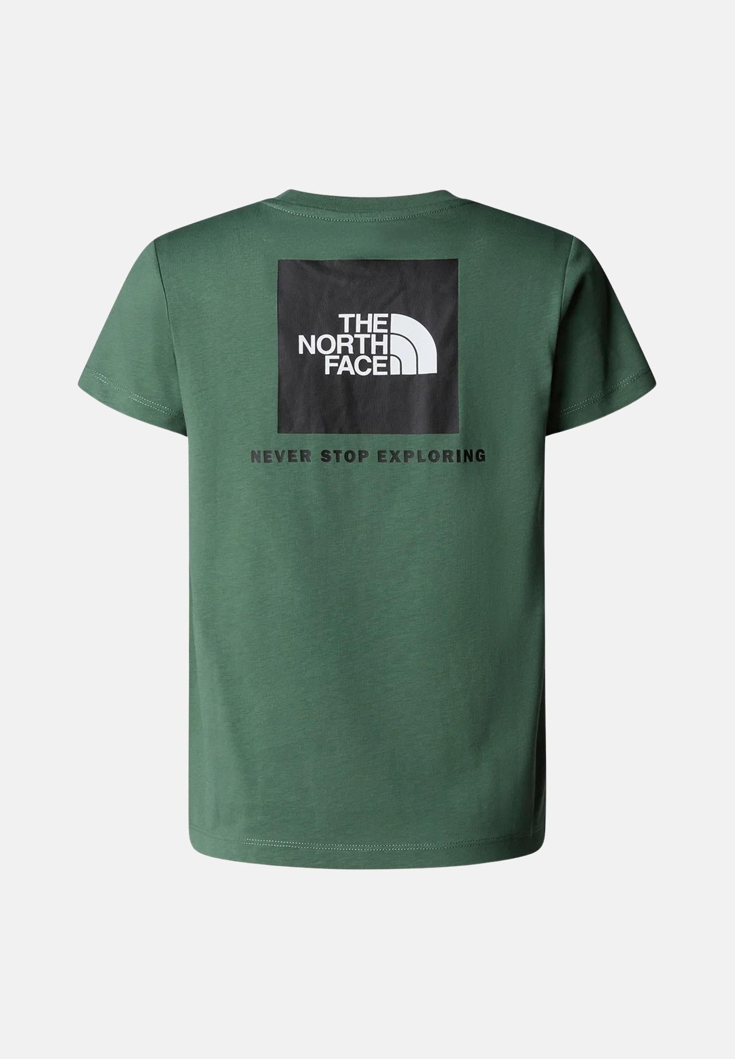 THE NORTH FACE T-shirt a manica corta Redbox verde per bambino e bambina NF0A89VTHCH1 . THE NORTH FACE 