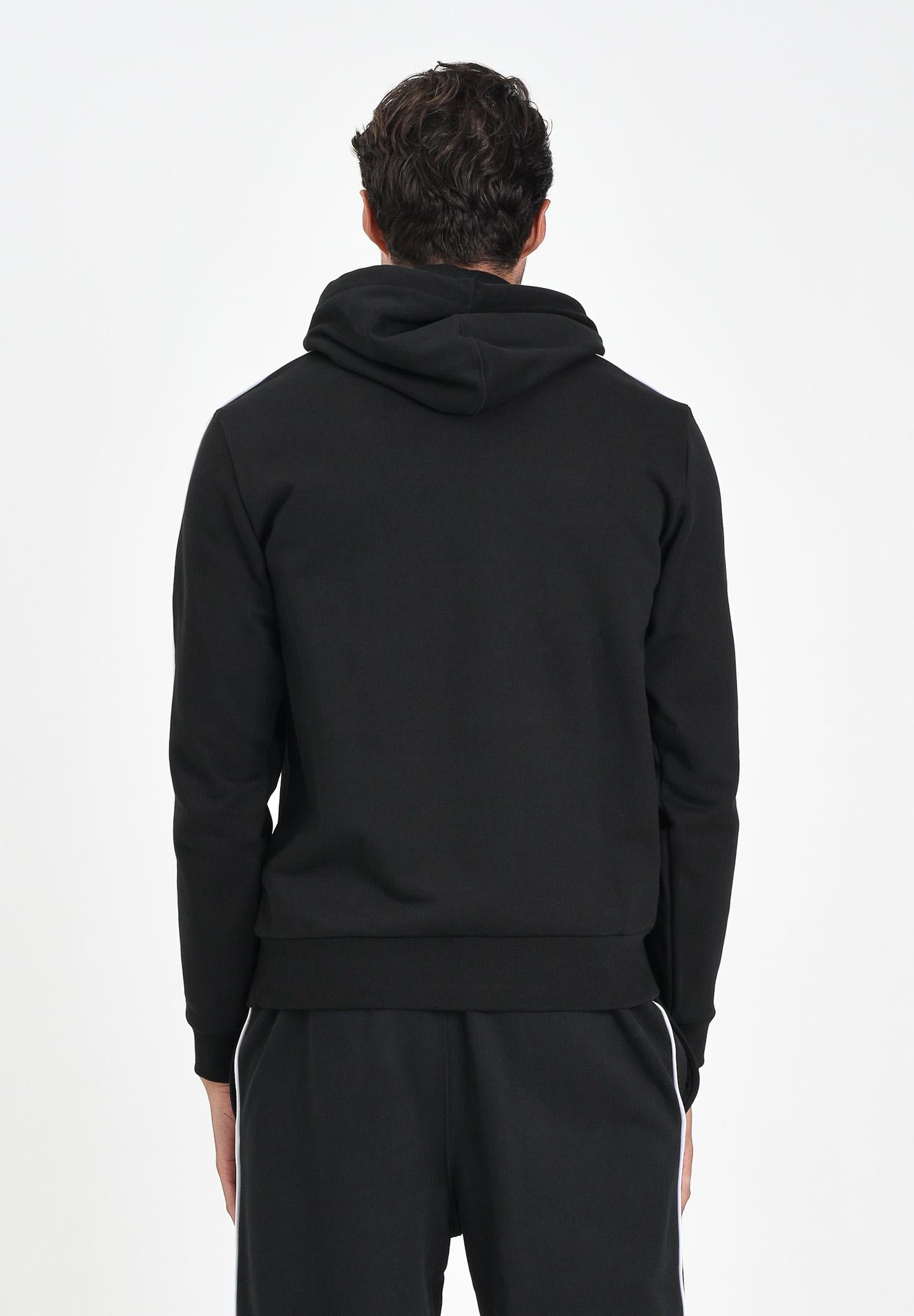 LACOSTE Felpa con cappuccio nera per uomo e donna rifinita da righe logate SH9808 031 LACOSTE 