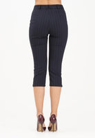 PINKO Pantalone cropped blu da donna con motivo gessato 105672A2QY EZ1 PINKO 