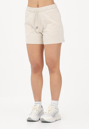 PUMA Shorts sportivo Essentials Elevated Mid-Rise 5" panna da donna 691859 87 PUMA 