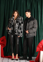 VICOLO Pelliccia grigia e nera da donna con cintura TF1691 GR VICOLO 