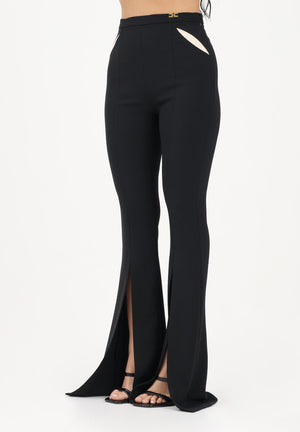 ELISABETTA FRANCHI Pantalone elegante nero da donna con cut-out e spacchi PA15961E2 685 ELISABETTA FRANCHI 