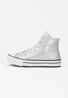 CONVERSE Sneakers Chuck Taylor All Star Lift Platform Disco Glitter argento da donna A17656C  CONVERSE 