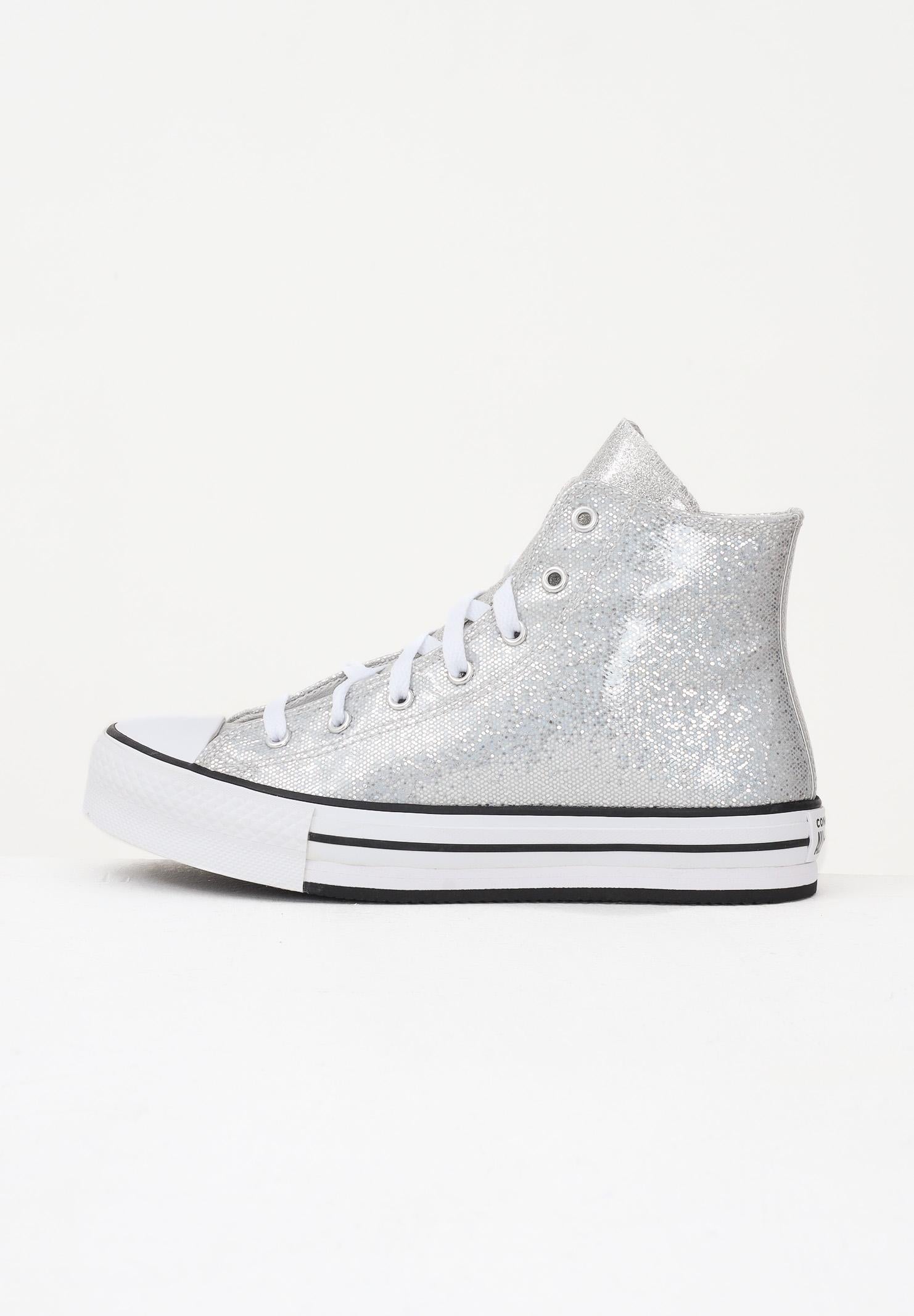 CONVERSE Sneakers Chuck Taylor All Star Lift Platform Disco Glitter argento da donna A17656C  CONVERSE 