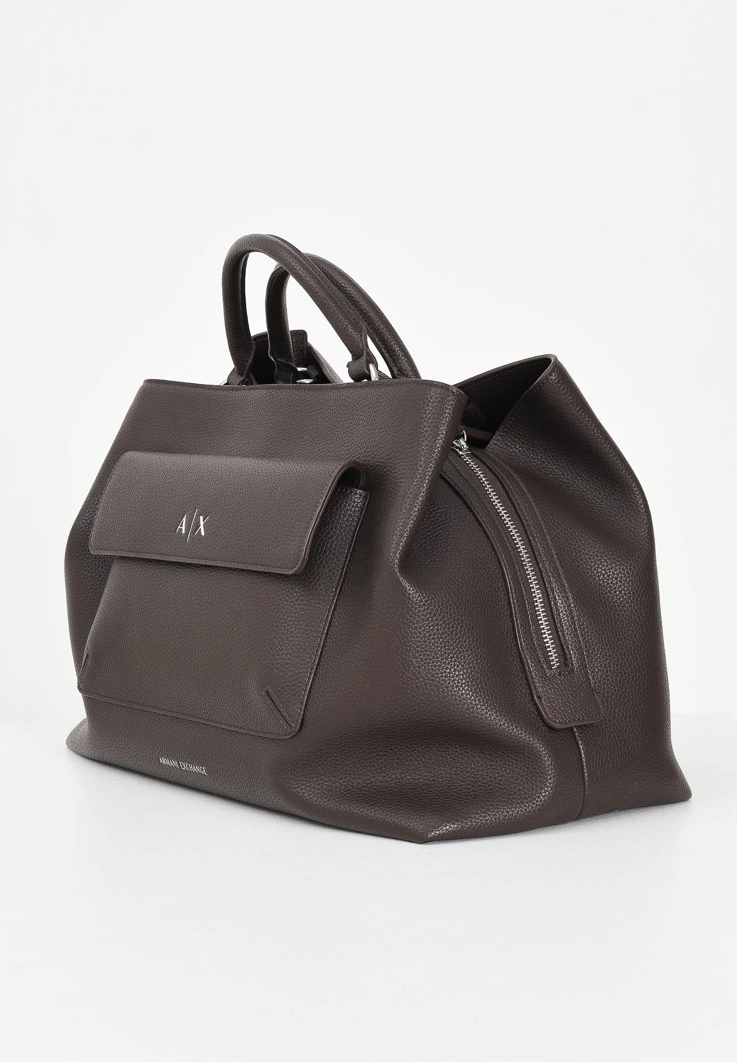 ARMANI EXCHANGE Shopper marrone da donna con tasca e logo XW001542AF17019 U6304 ARMANI EXCHANGE 