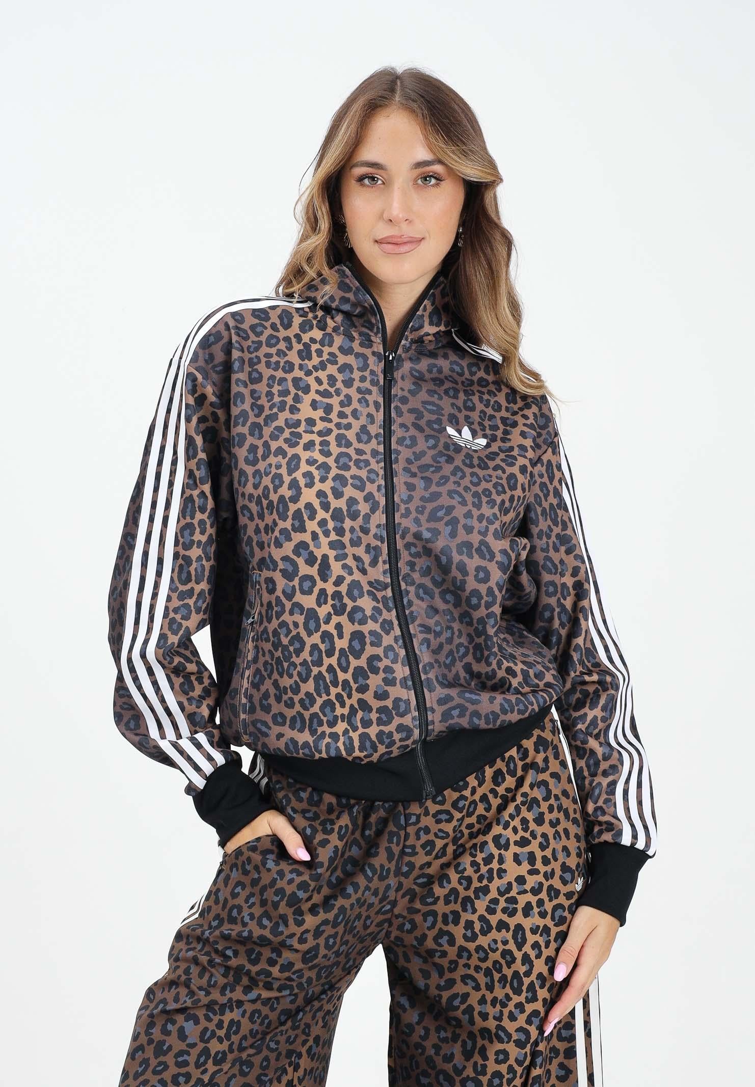 ADIDAS ORIGINALS Felpa con zip Firebird Loose Leo beige da donna JV7578  ADIDAS ORIGINALS 