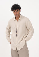 ARMANI EXCHANGE Camicia a manica lunga beige da uomo in lino XM001221AF14619 U1102 ARMANI EXCHANGE 