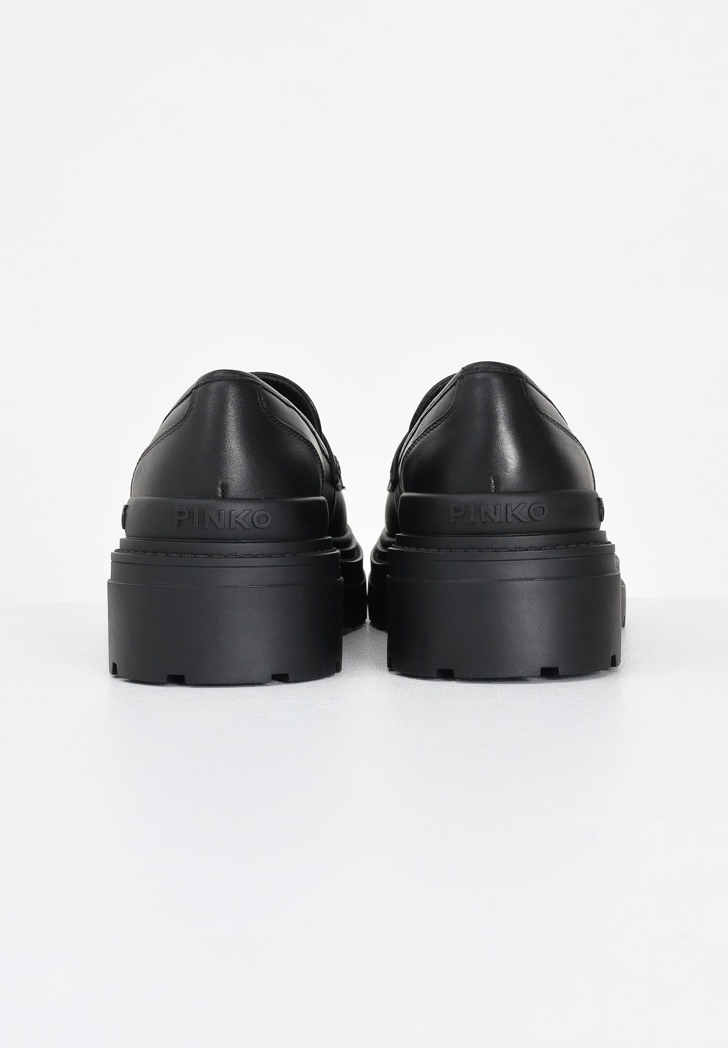 PINKO Mocassini neri da donna con logo Love Birds SD0403P001Z99  PINKO 