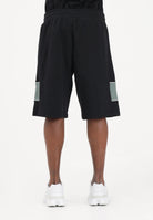 EA7 Shorts sportivo nero da uomo con inserti a contrasto laterali 7M001709AF12660 UC001 EA7 