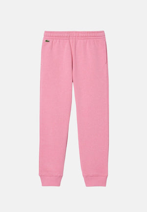 Pantalone sportivo rosa per bambino e bambina rifinito da ricamo coccodrillo XJ9728-J 2R3 LACOSTE 