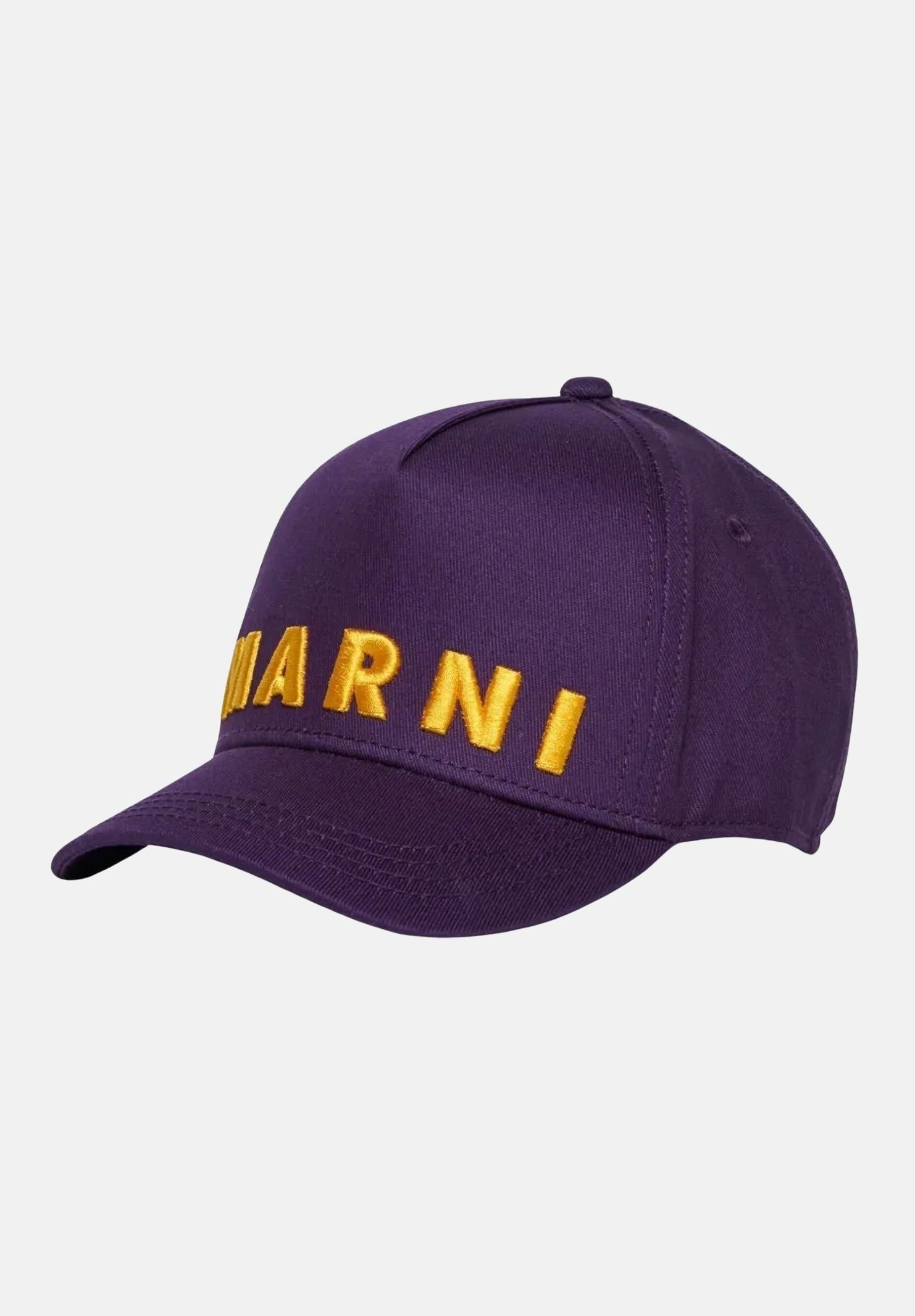 MARNI Cappello con visiera viola da donna rifinito da ricamo logo M01470M00J2 0M609 MARNI 
