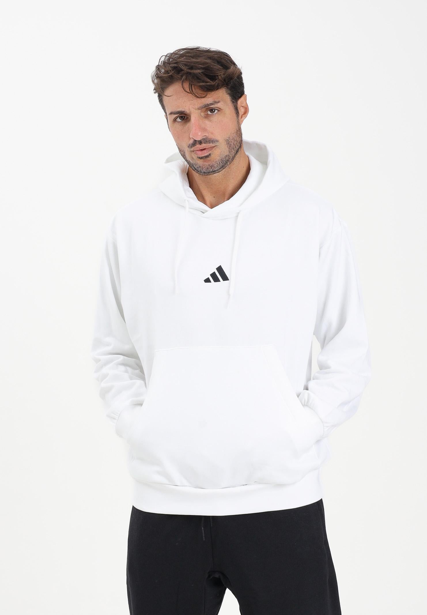 ADIDAS PERFORMANCE Felpa con cappuccio Essentials Feelcozy French Terry bianca da uomo JE3808  ADIDAS PERFORMANCE 