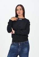 DSQUARED2 Felpa girocollo nera per donna, ragazze e bambine con logo DSQ2 DQ3017D0AEY DQ900 DSQUARED2 