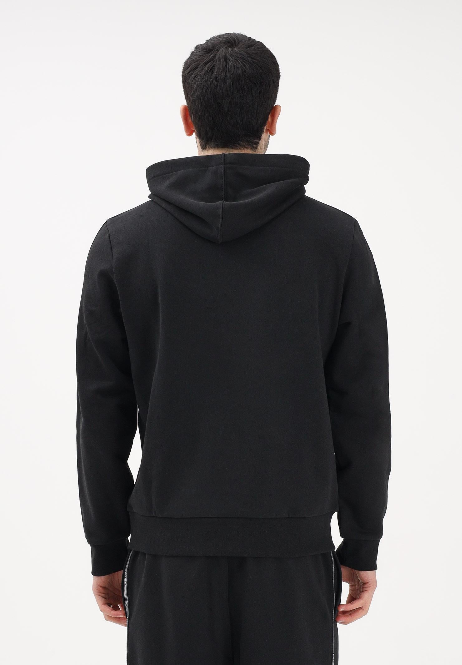 LACOSTE Felpa con cappuccio nera da uomo con bordi logati SH0884 031 LACOSTE 