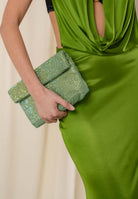 TWENTY FOURHAITCH Pochette verde da donna interamente rivestita da micro strass BAG0005362P VER TWENTY FOURHAITCH 