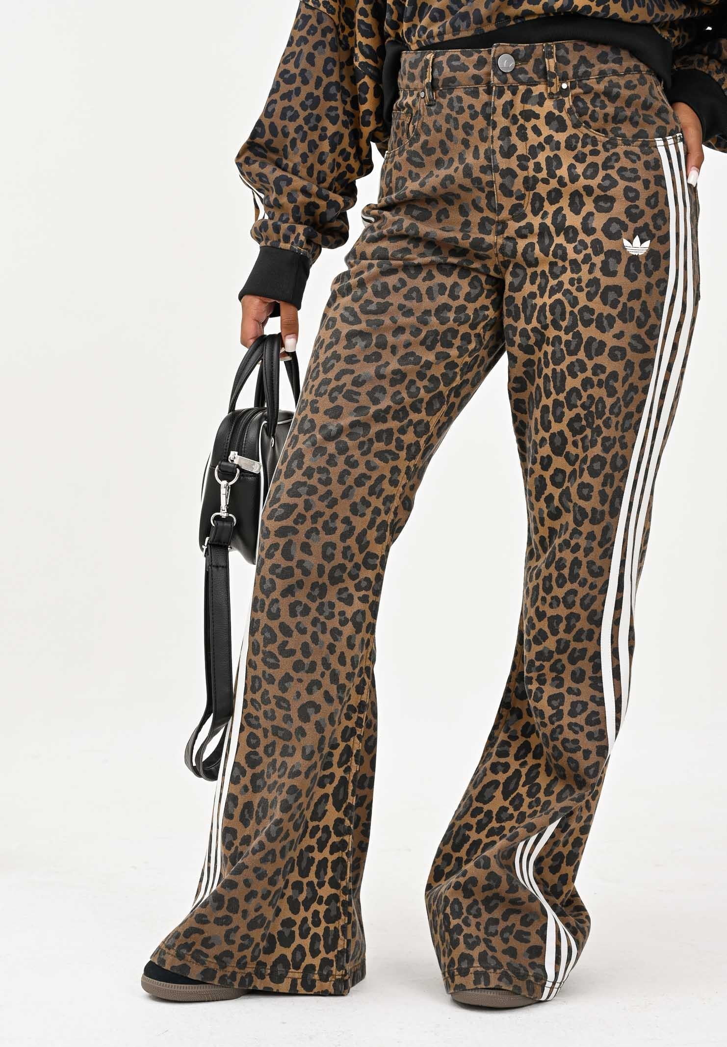 ADIDAS ORIGINALS Jeans Loose Leopard in denim beige da donna KA2680  ADIDAS ORIGINALS 