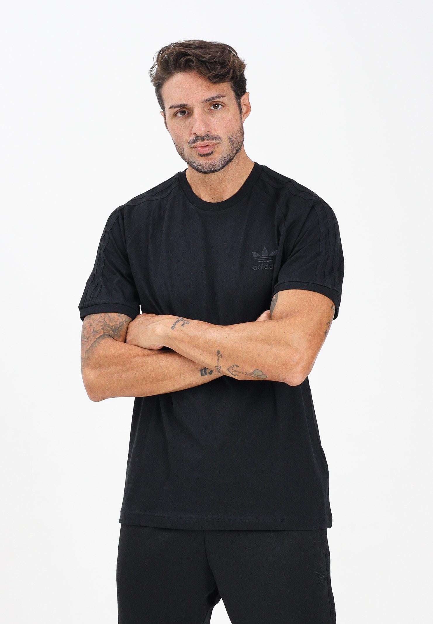 ADIDAS ORIGINALS T-shirt a manica corta Adicolor Classics 3-Stripes nera da uomo JY1372 . ADIDAS ORIGINALS 