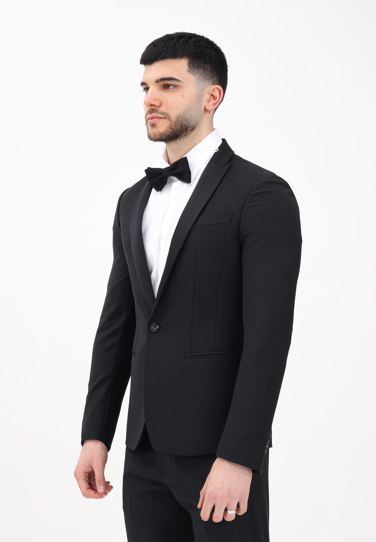 PATRIZIA PEPE Giacca smoking nera da uomo con revers in raso 5SB661A590 K103 PATRIZIA PEPE 