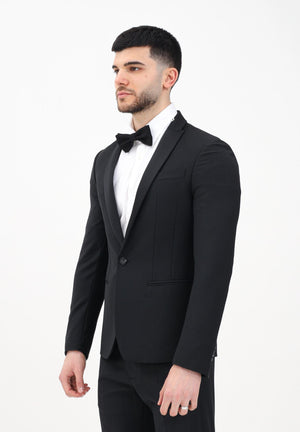 PATRIZIA PEPE Giacca smoking nera da uomo con revers in raso 5SB661A590 K103 PATRIZIA PEPE 