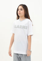 MARNI T-shirt a manica corta bianca per donna, ragazzi e bambini con logo a contrasto M01412M00HZ 0M100 MARNI 