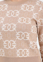 PINKO Maglioncino girocollo beige da donna con logo Love Birds 106041A2YD C4Z PINKO 