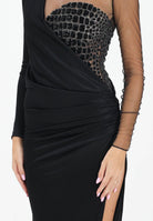 ELISABETTA FRANCHI Abito lungo nero da donna con corpetto arricchito da strass ABR2257E2 110 ELISABETTA FRANCHI 