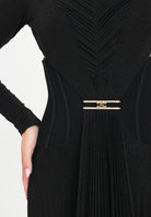 ELISABETTA FRANCHI Abito lungo nero da donna in jersey lurex ABR1256E2 110 ELISABETTA FRANCHI 