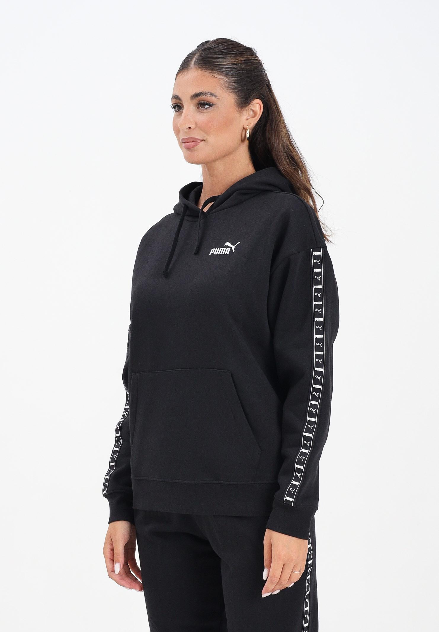 PUMA Felpa con cappuccio ESS Tape nera da donna 688096 01 PUMA 