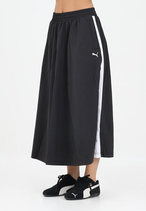 PUMA Gonna midi T7 nera da donna 633438 01 PUMA 