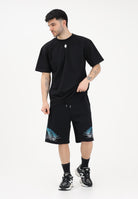 MARCELO BURLON COUNTY OF MILAN Shorts sportivo nero da uomo con stampa S6CMMABE026 110 MARCELO BURLON COUNTY OF MILAN 