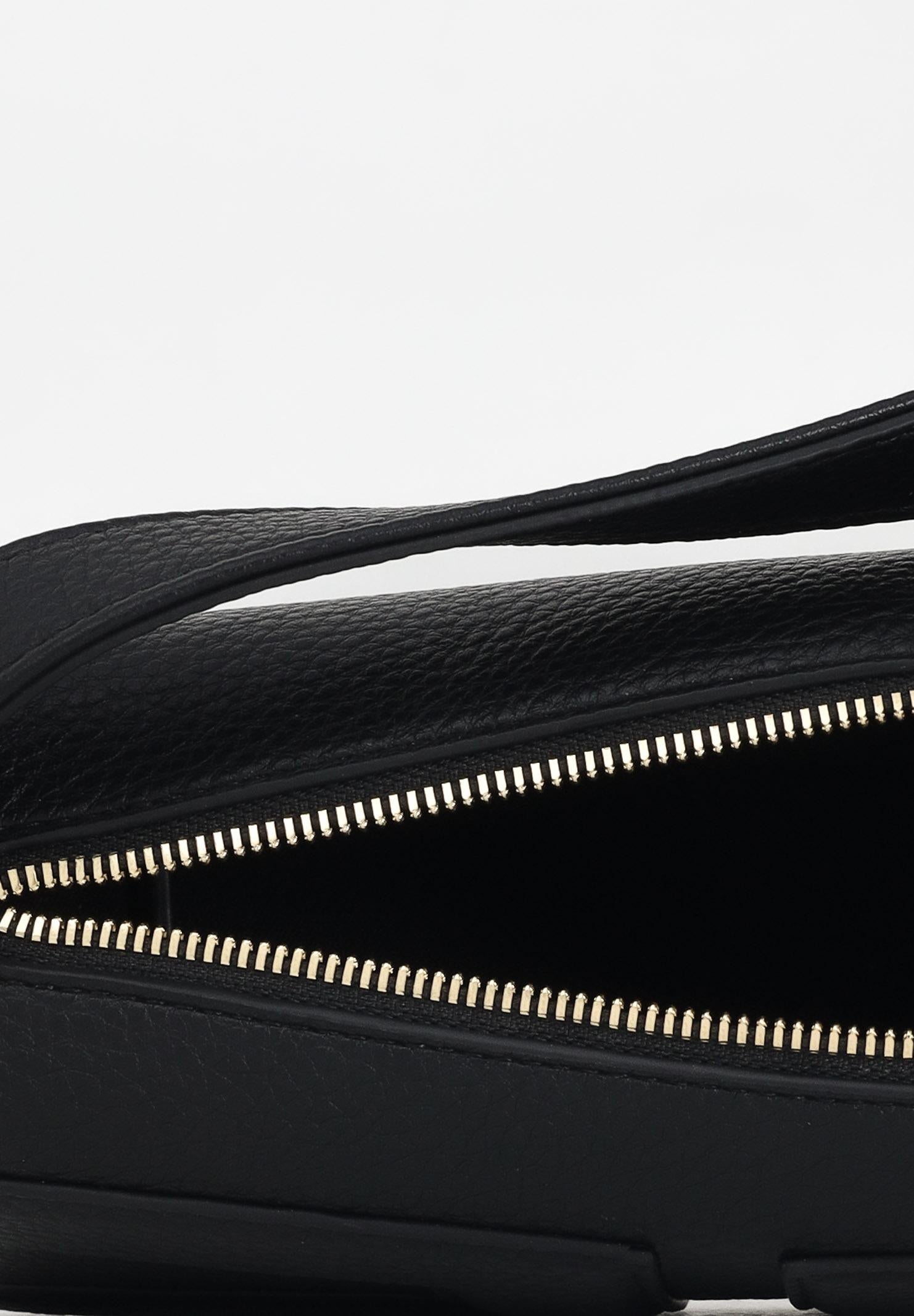 ELISABETTA FRANCHI Borsa a spalla nera da donna con logo BS55A56E2 110 ELISABETTA FRANCHI 