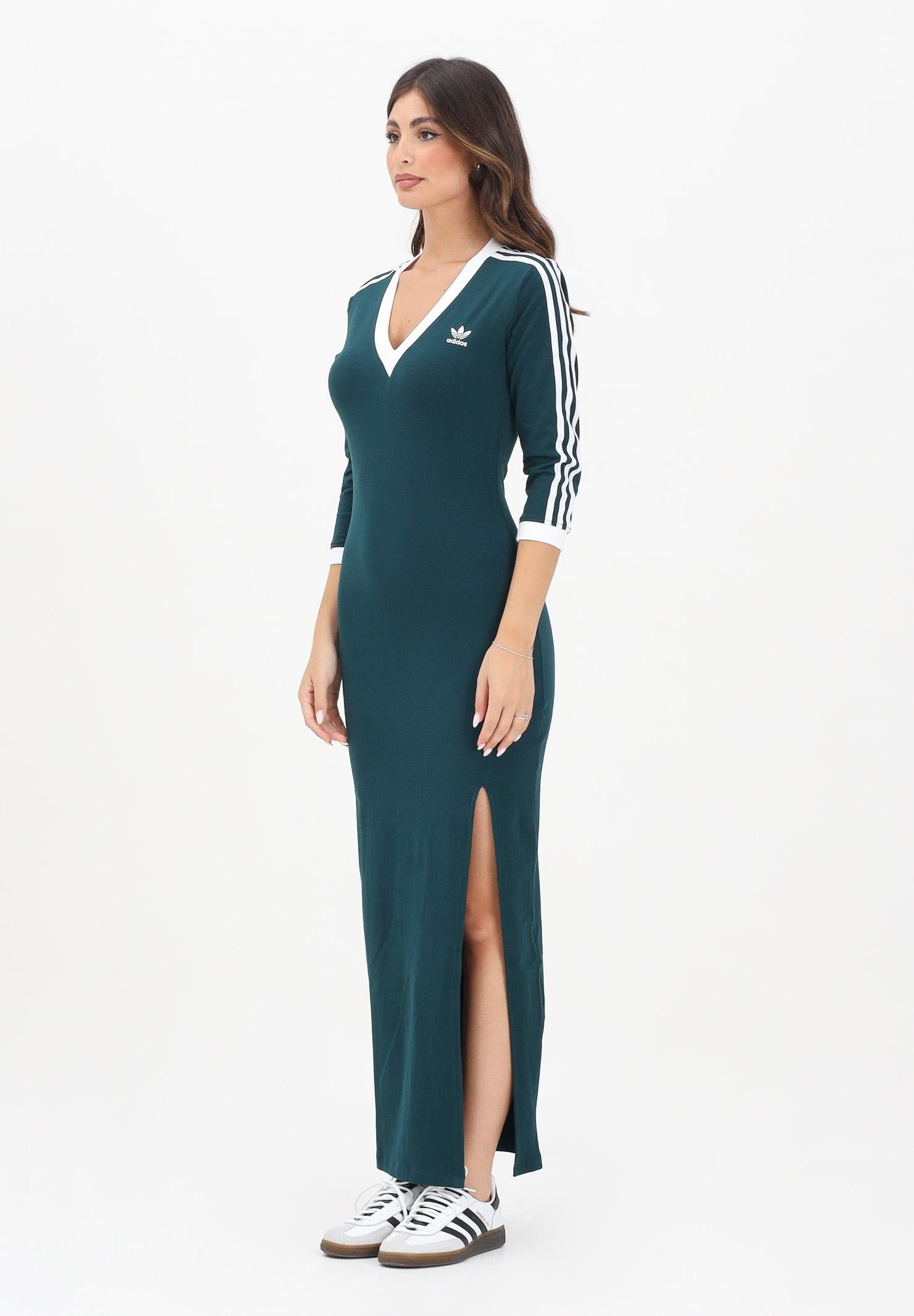 ADIDAS ORIGINALS Abito lungo Adicolor Classics 3-Stripes verde da donna JY2940  ADIDAS ORIGINALS 