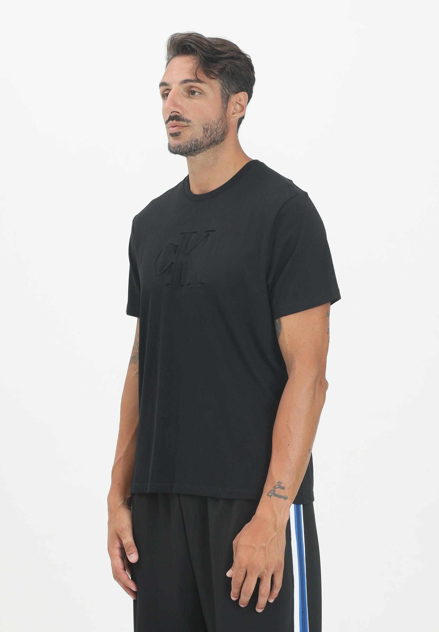 CALVIN KLEIN JEANS T-shirt a manica corta nera da uomo con logo LV04RC824GUB1  CALVIN KLEIN JEANS 