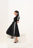 ADIDAS ORIGINALS Abito midi DIRNDL nero da donna KF2302 . ADIDAS ORIGINALS 