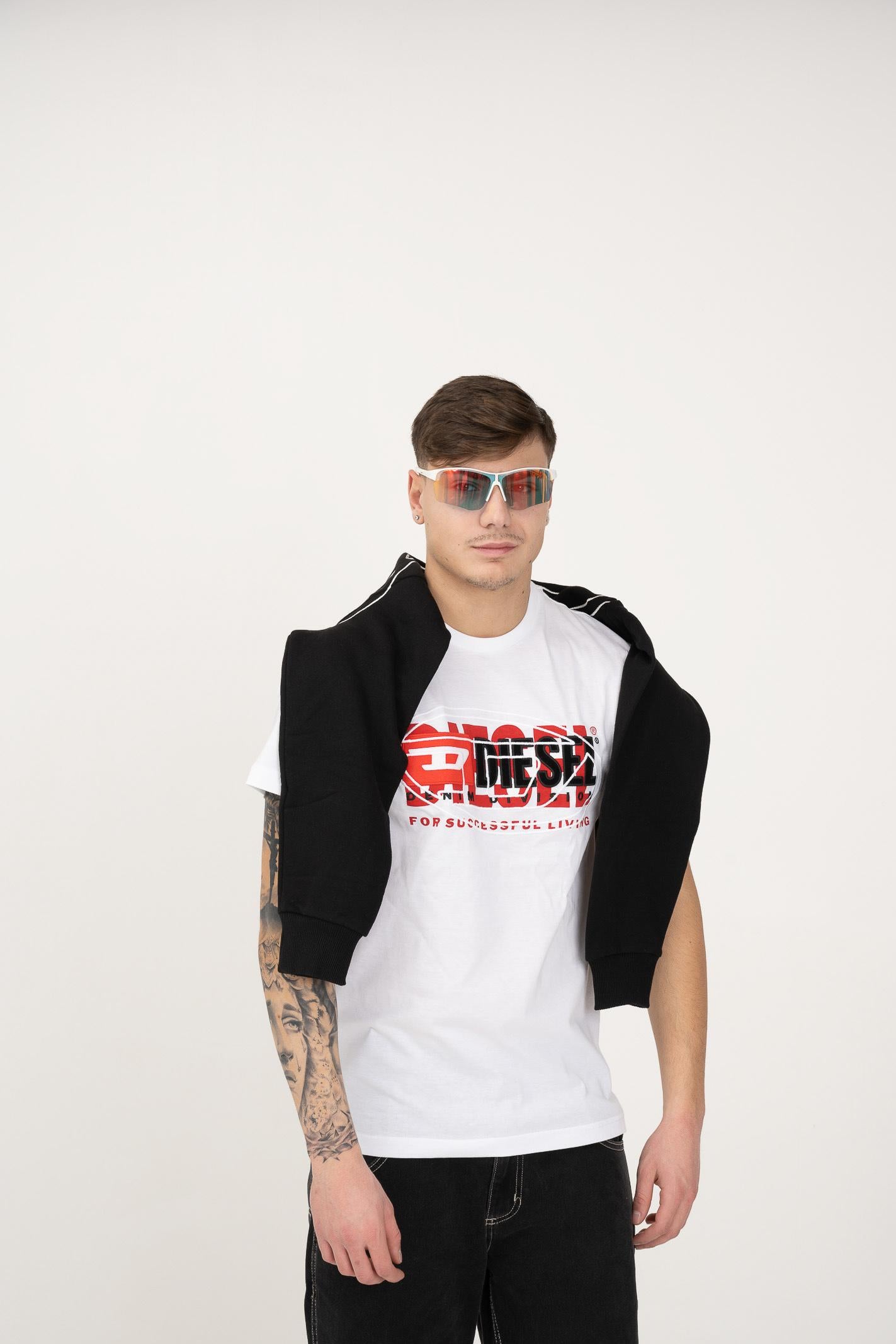 DIESEL T-shirt a manica corta Tboxt Over bianca per donna, bambini e ragazzi J0225100YI9 K100 DIESEL 