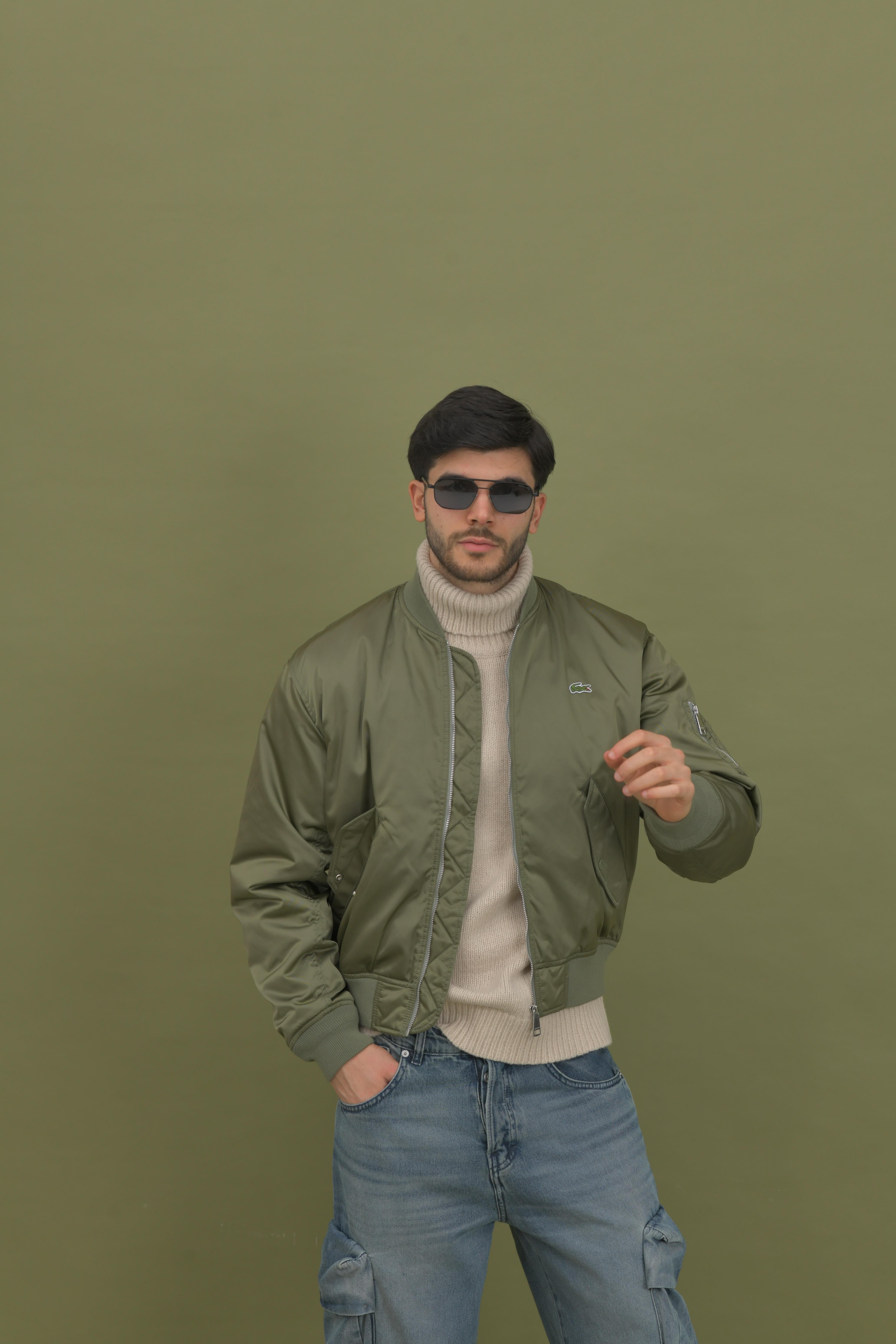 LACOSTE Bomber verde da uomo con logo BH2899 BMY LACOSTE 