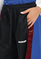 BARROW Pantalone sportivo nero da donna con bande laterali blu elettrico e inserti in pizzo rosso F5BWWOPA108 110 BARROW 